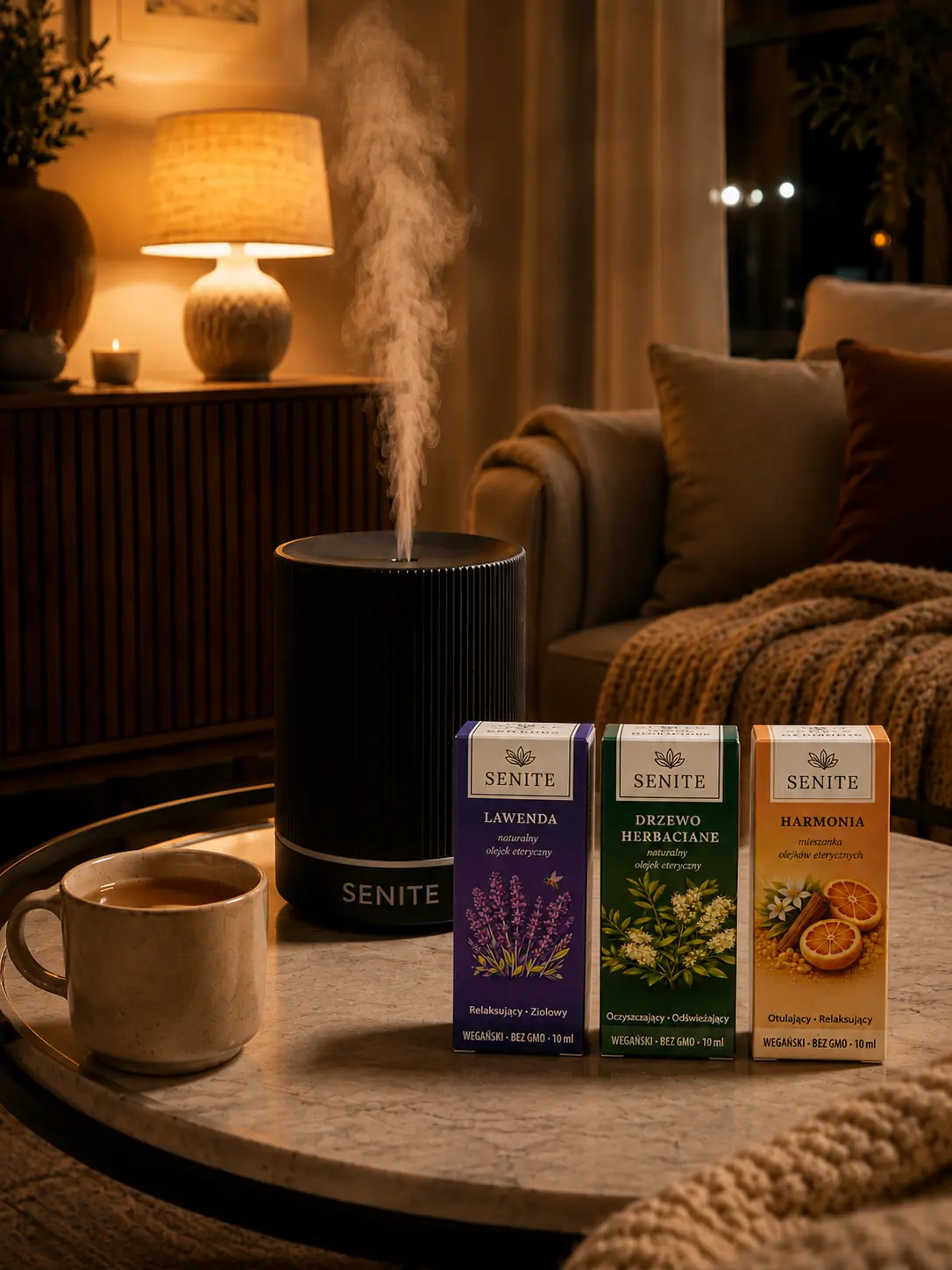 Zestaw do aromaterapii: Dyfuzor Zea + Olejki Naturalny Balans