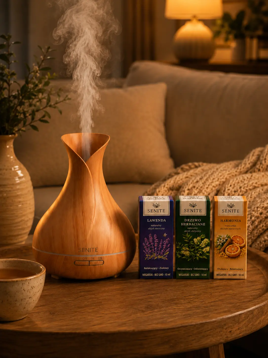 Zestaw do aromaterapii: Dyfuzor Alora + Olejki Naturalny Balans