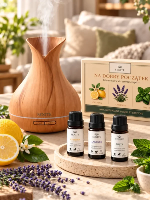 Zestaw do aromaterapii: Dyfuzor + Olejki Na Dobry Początek